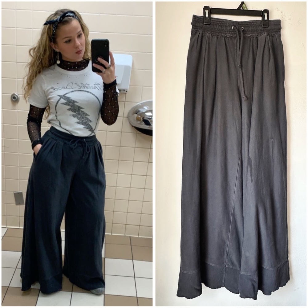 Free People Movement Dark Grey Wide-Leg Pants